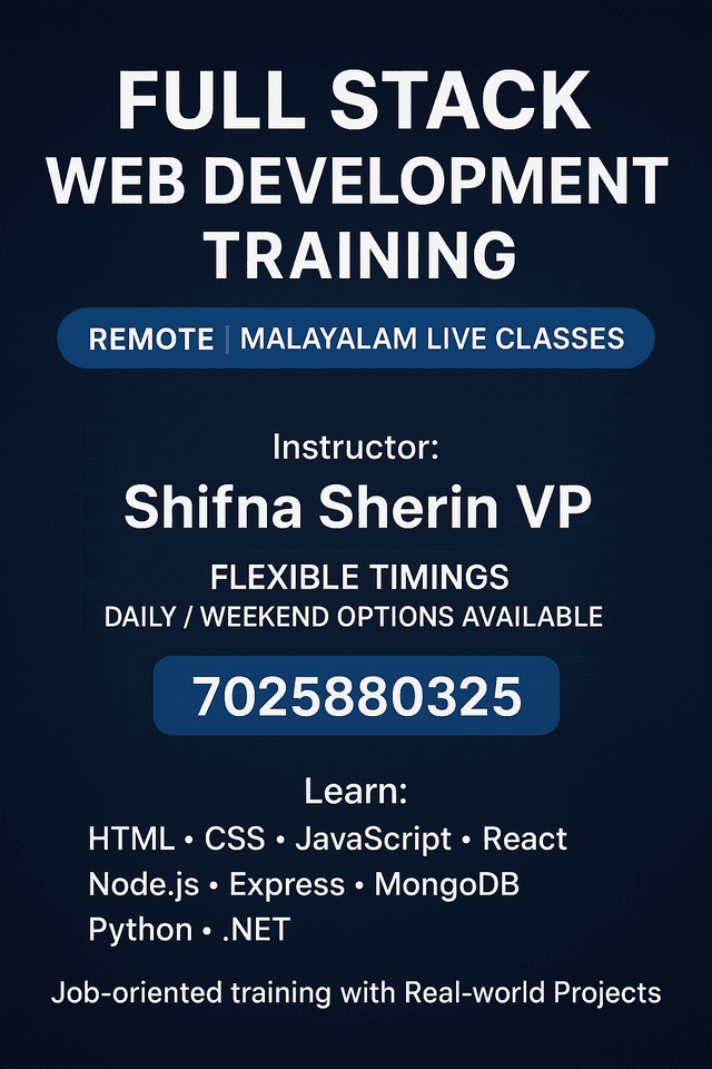 Software courses - Shifna Sherin vp