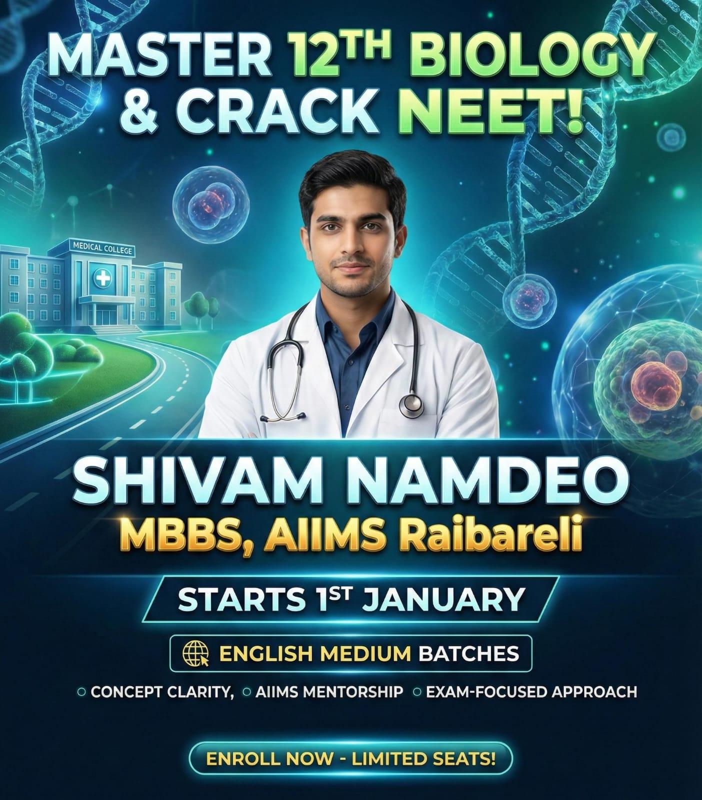 Class 12 Biology with NEET-Oriented NCERT Coaching – Online Classes by Shivam Namdeo