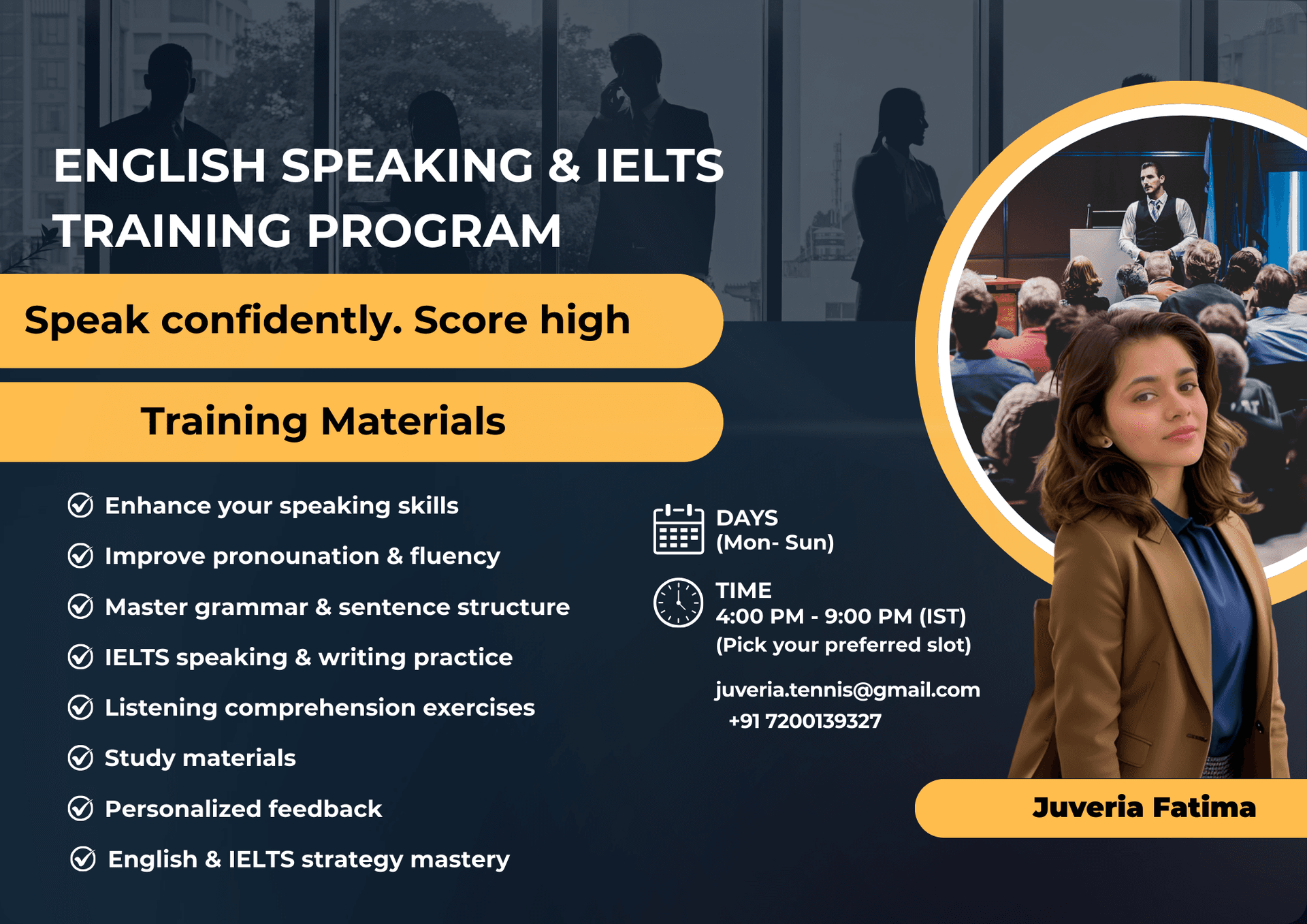 English Speaking & IELTS Training Program by Juveria Fatima