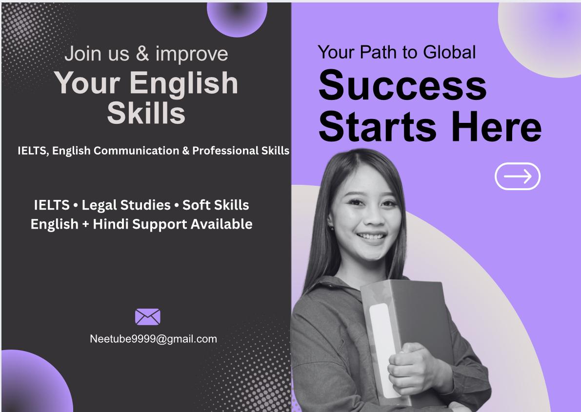 IELTS, English Communication & Legal Skills Program by Neetu