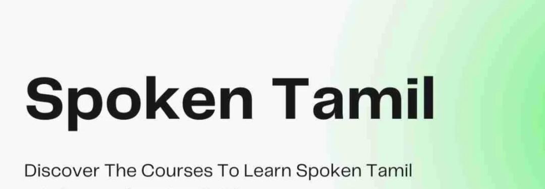 Tamil Course by Preethishree Shankari