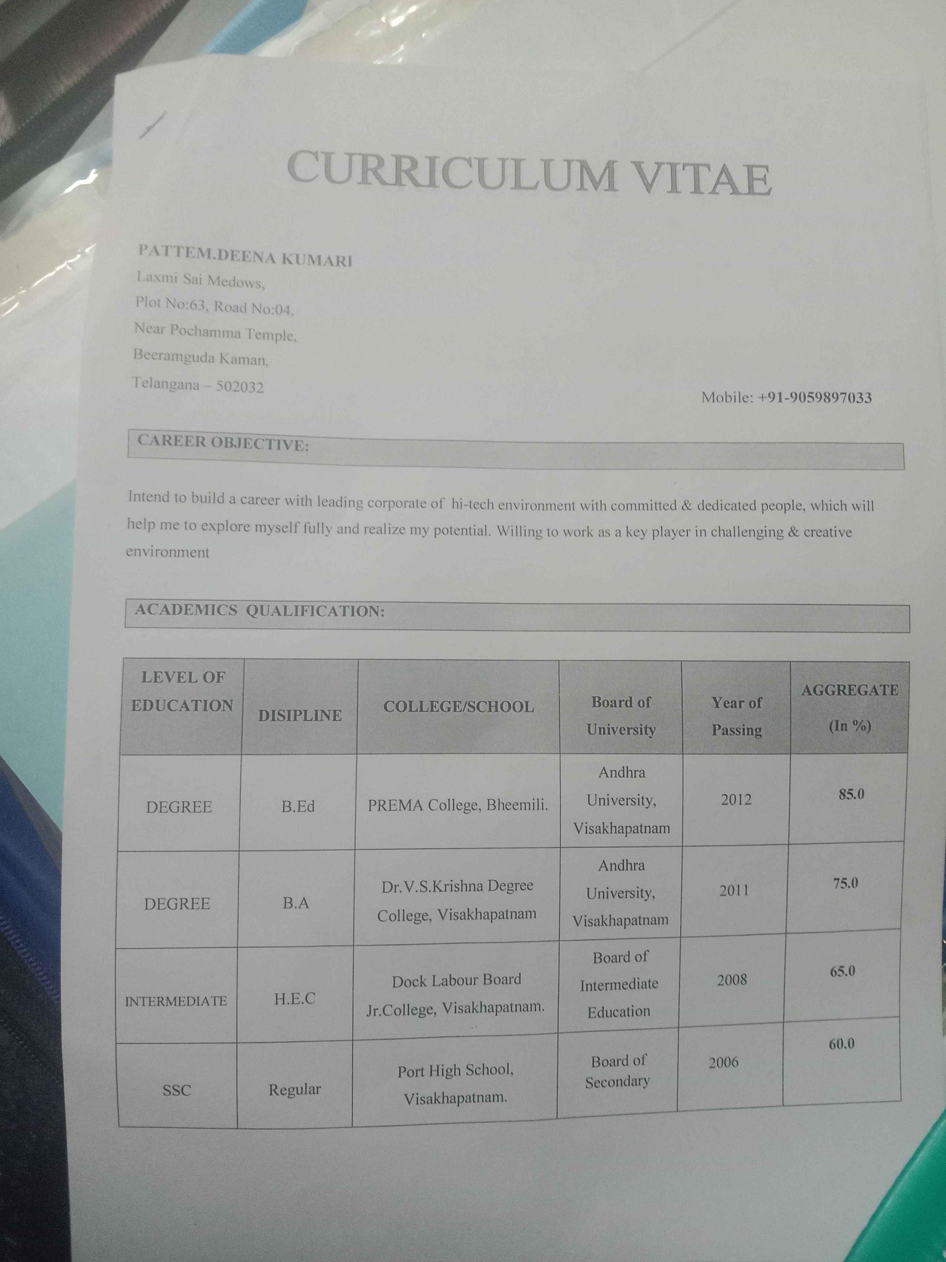 Telugu Language Classes by M. Deena Kumari