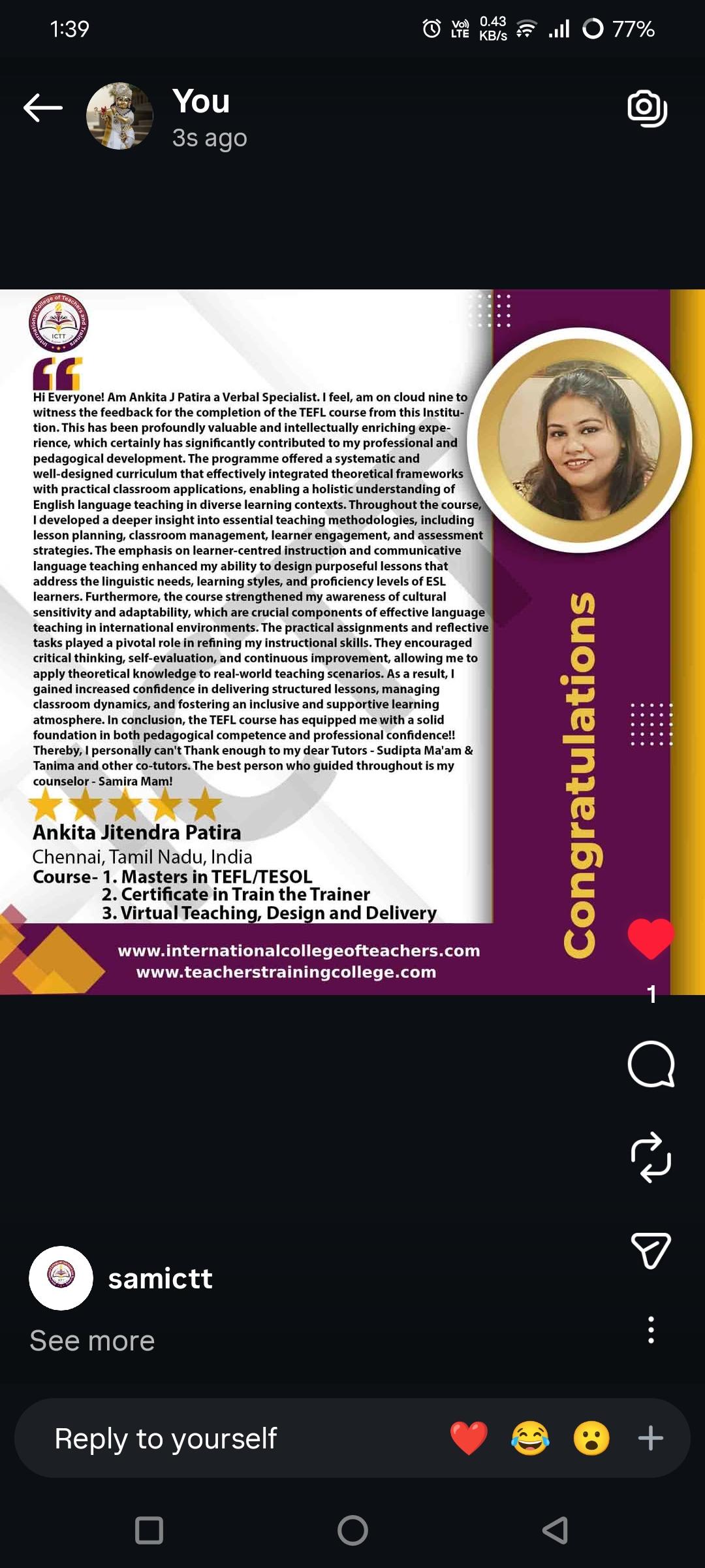 IELTS, Verbal TEFL & Business English Coaching Program by Ankita Patira