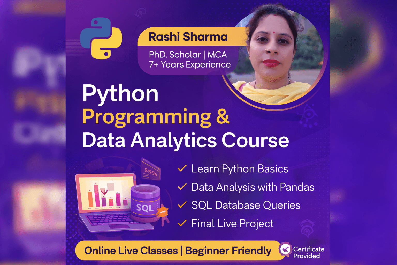 Python Programming & Data Analytics Course by Rashi Sharma