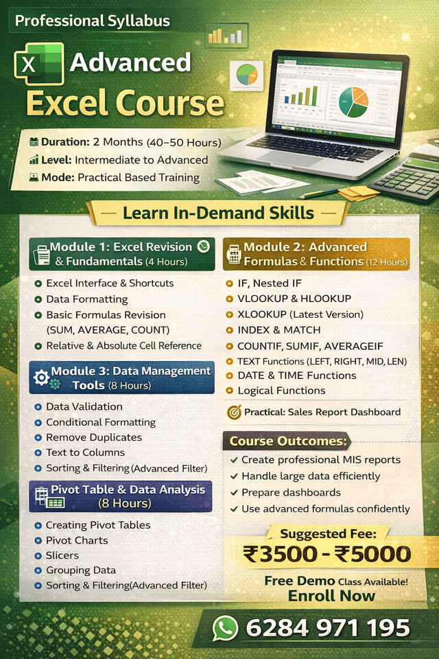 Advanced Excel Course by Rashi Sharma