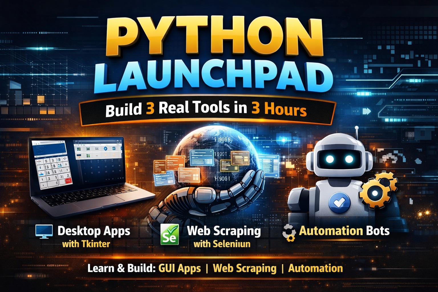 Python Launchpad: Build 3 Real Tools in 3 Hours by Vismay A