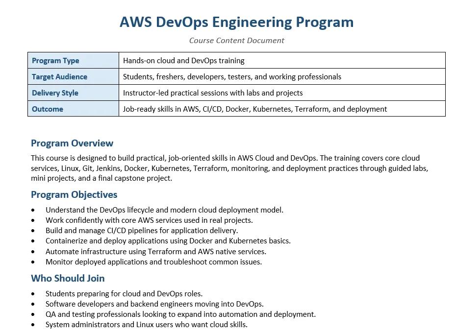 AWS DevOps Course by Shailesh Kumar