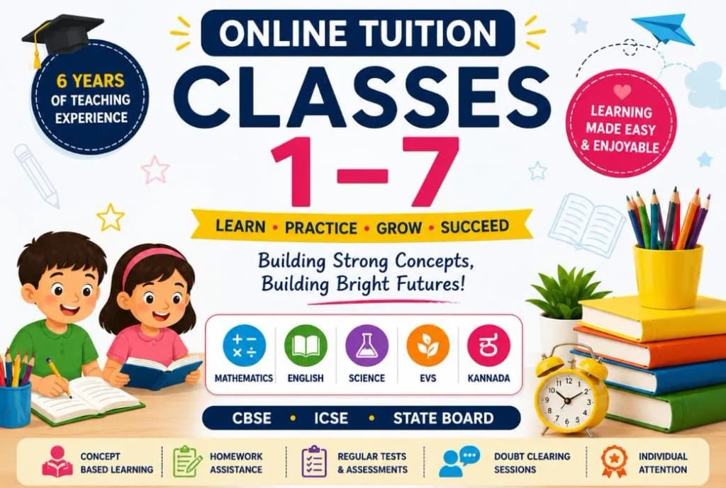 Academic Tuition for Classes 1–7 Online