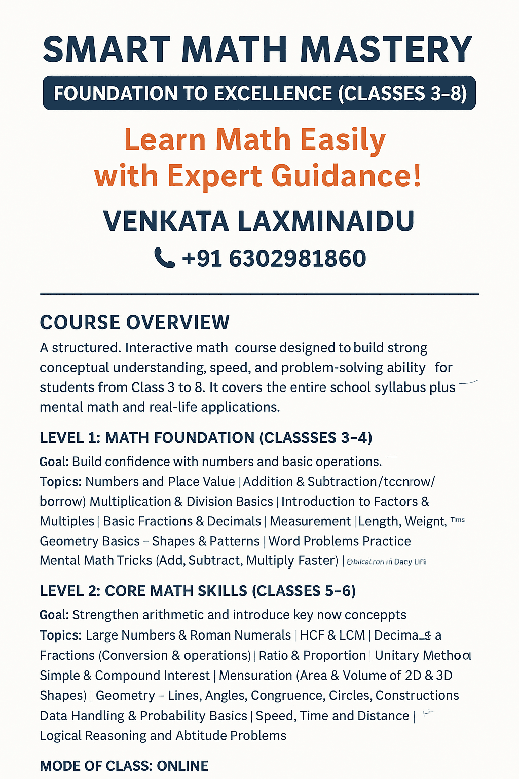 Smart Math Mastery – Foundation to Excellence