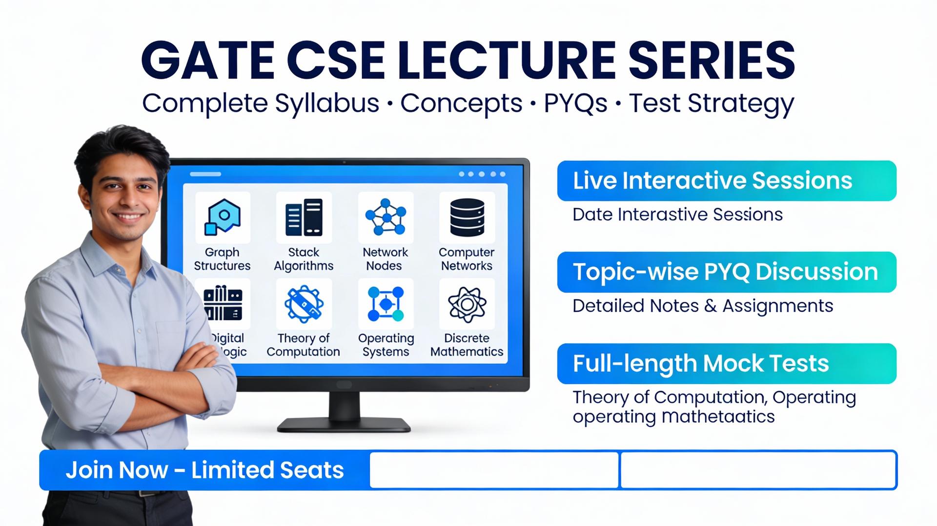 Online GATE CSE Complete Course (Computer Science & IT) – Concept to Exam Prep by KASINA RAJSANTHOSH KUMAR