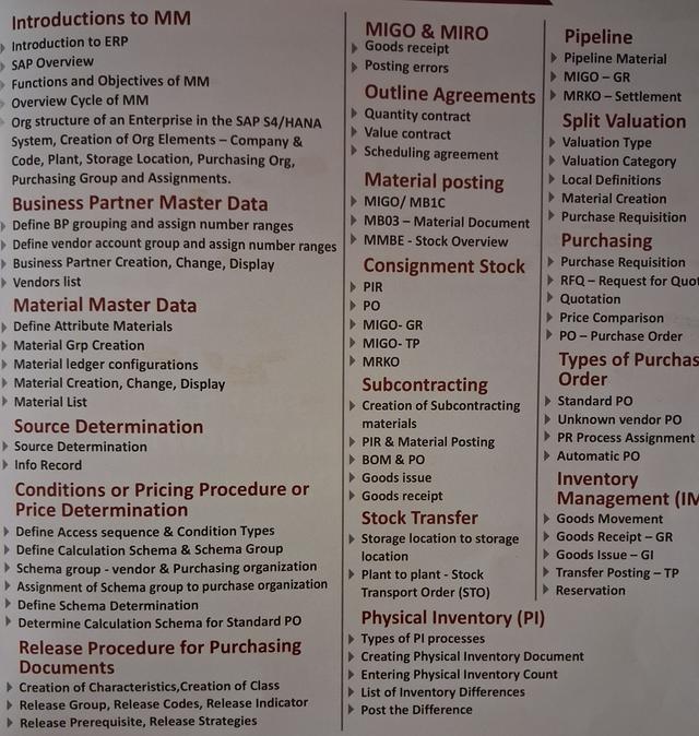 SAP Materials Management course by Ramachandran Subramanian