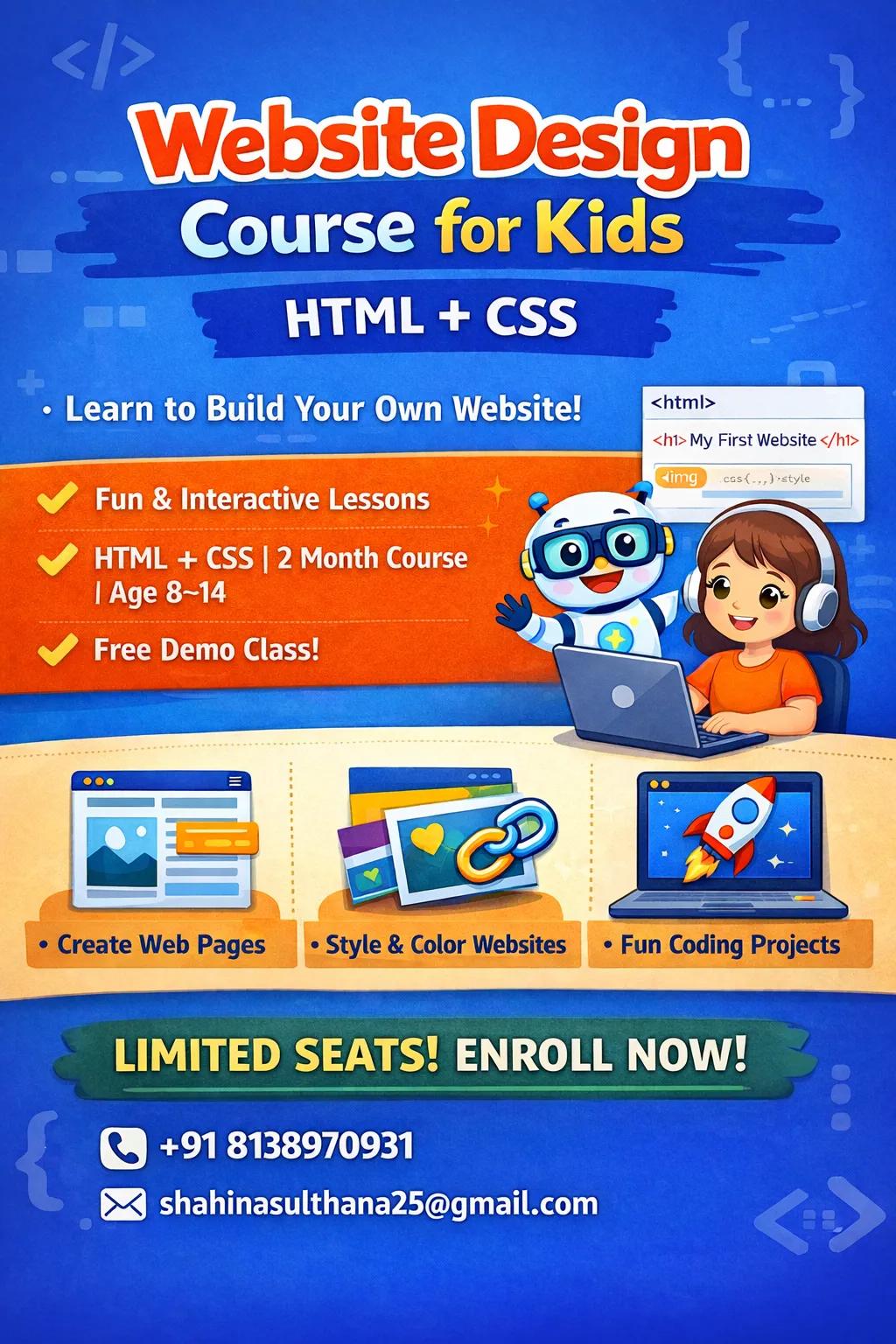 Website Design Course for Kids (HTML & CSS) by Shahina Sulthana