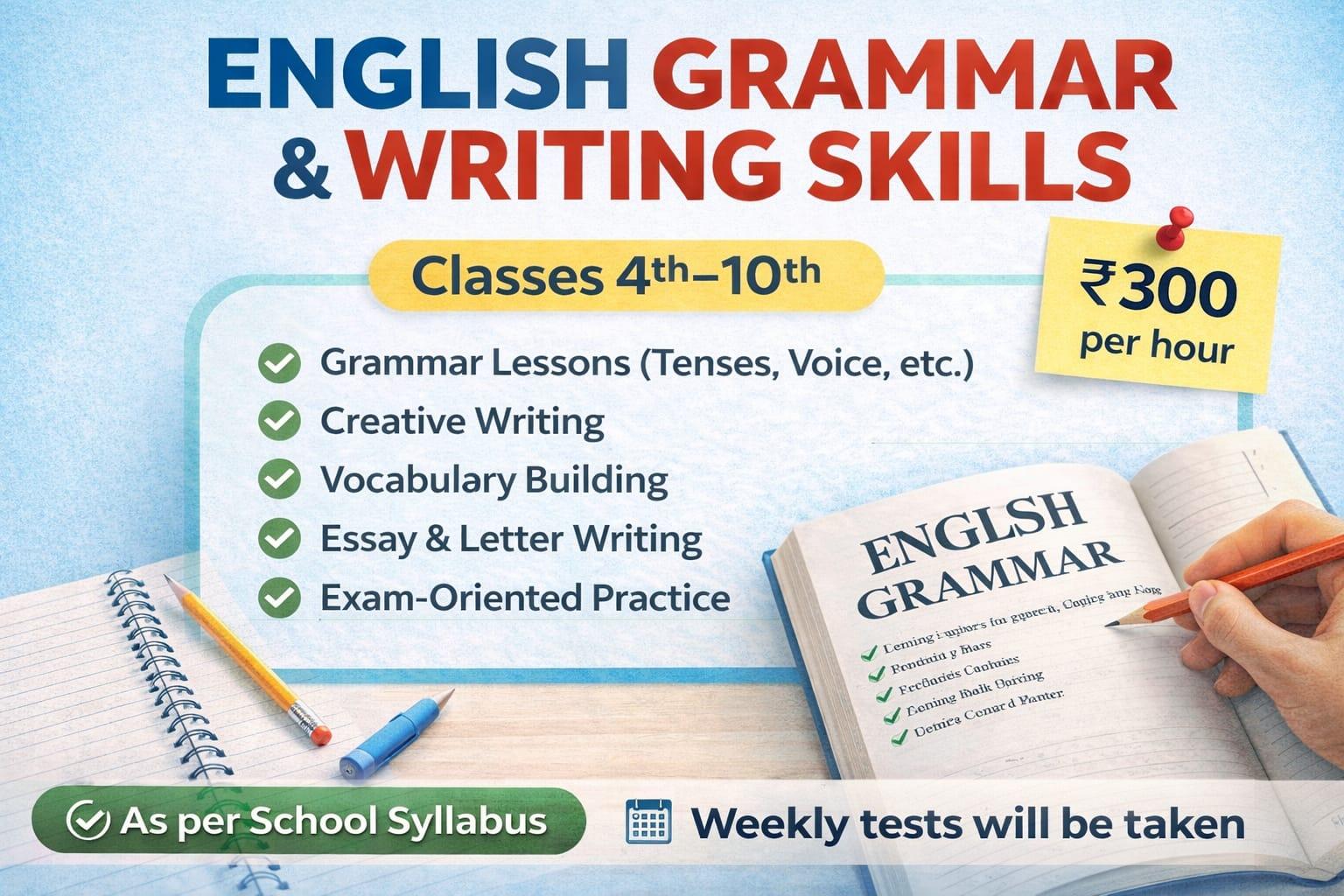 English Grammar & Writing Skills (Class 4–10) by Maithilee Ubale