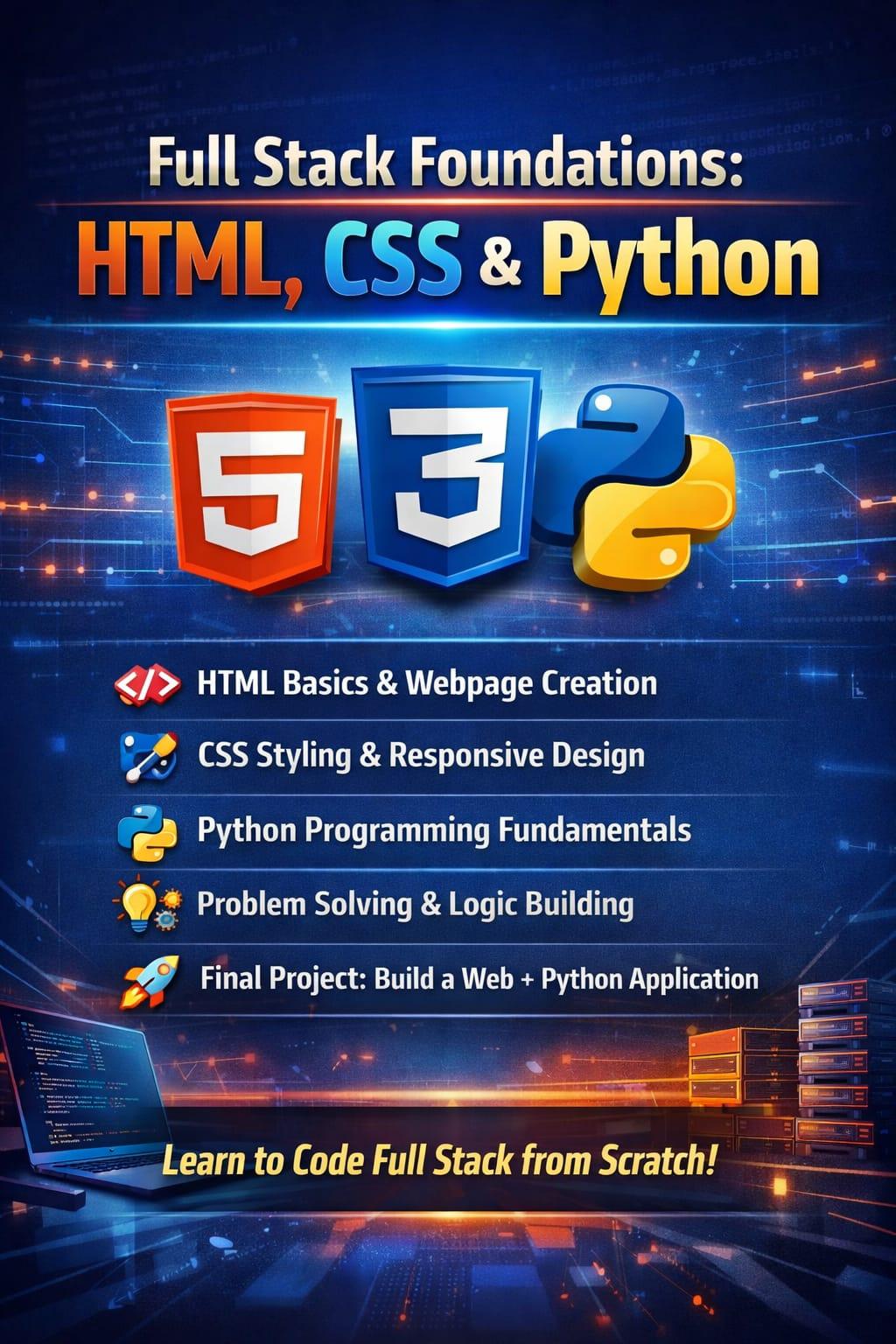Full Stack Foundations (HTML, CSS & Python) Course by Tulika Baidya