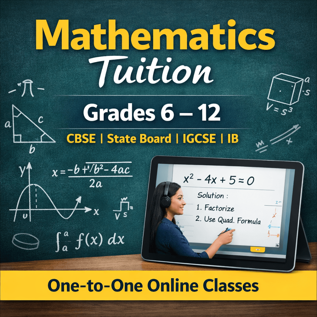 Mathematics tuition for Grade 6 to 12 Course by A Preethi Shalu