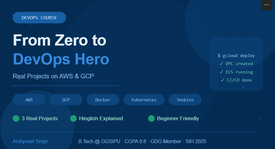 From Zero to DevOps Hero—Real Projects on AWS, GCP by Arshpreet Singh