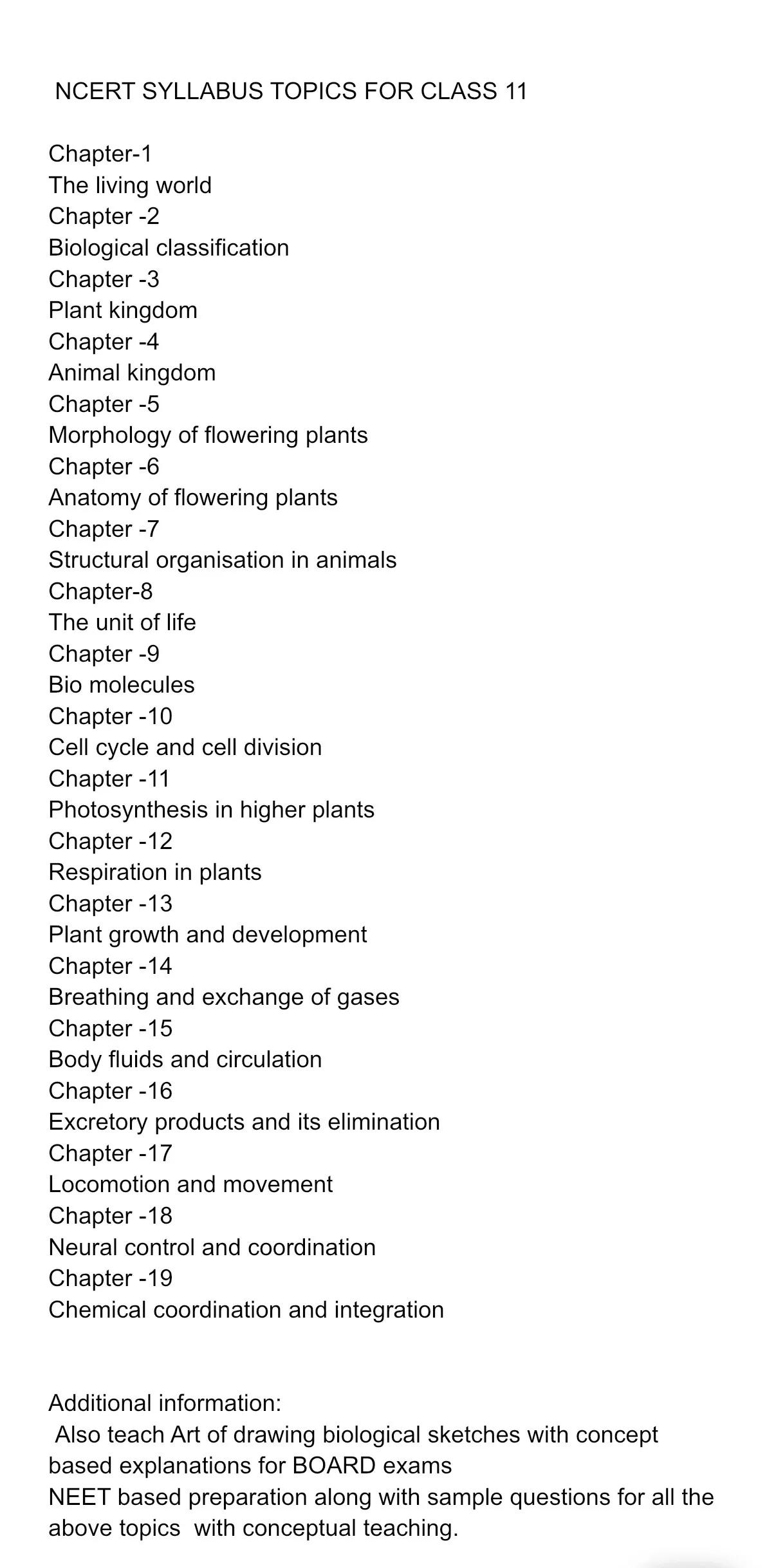 BIOLOGY & NEET PREPARATION