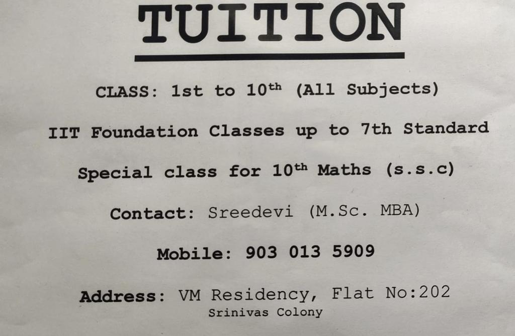 Academic classes from 1 to 10th and IIT classes up