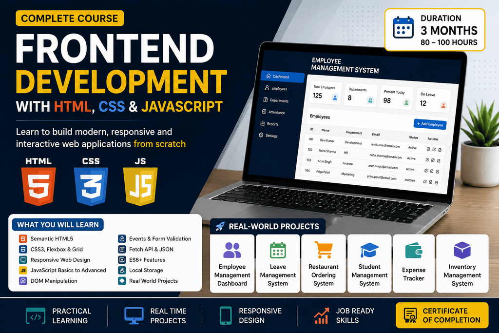 Frontend Development with HTML, CSS & JavaScript